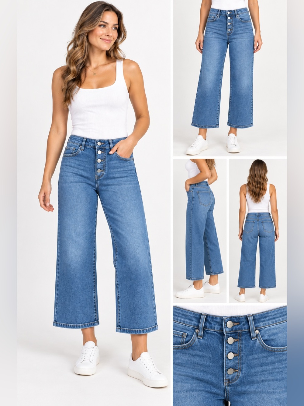 Liverpool Gia Glider Women’s Size 10/30 Flare Jeans Button Fly Crop Medium Wash
